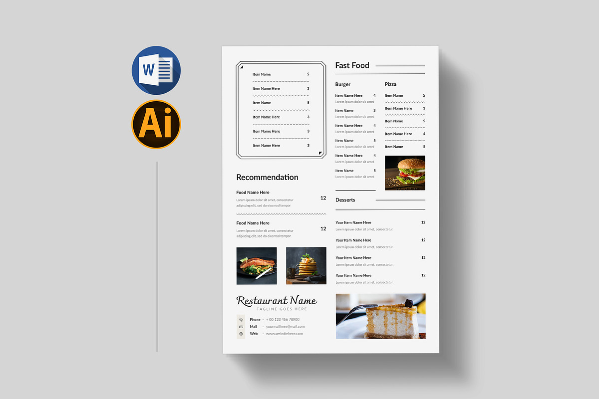 Food Menu, a Flyer Template by Pixelpick (Photo 3 of 3)
