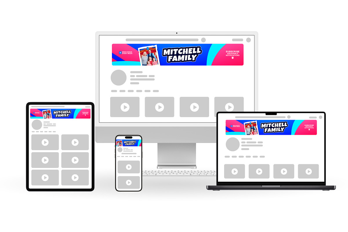 Vlogger Family YouTube banner, a Social Media Template by Vaughn Studios (Photo 3 of 5)