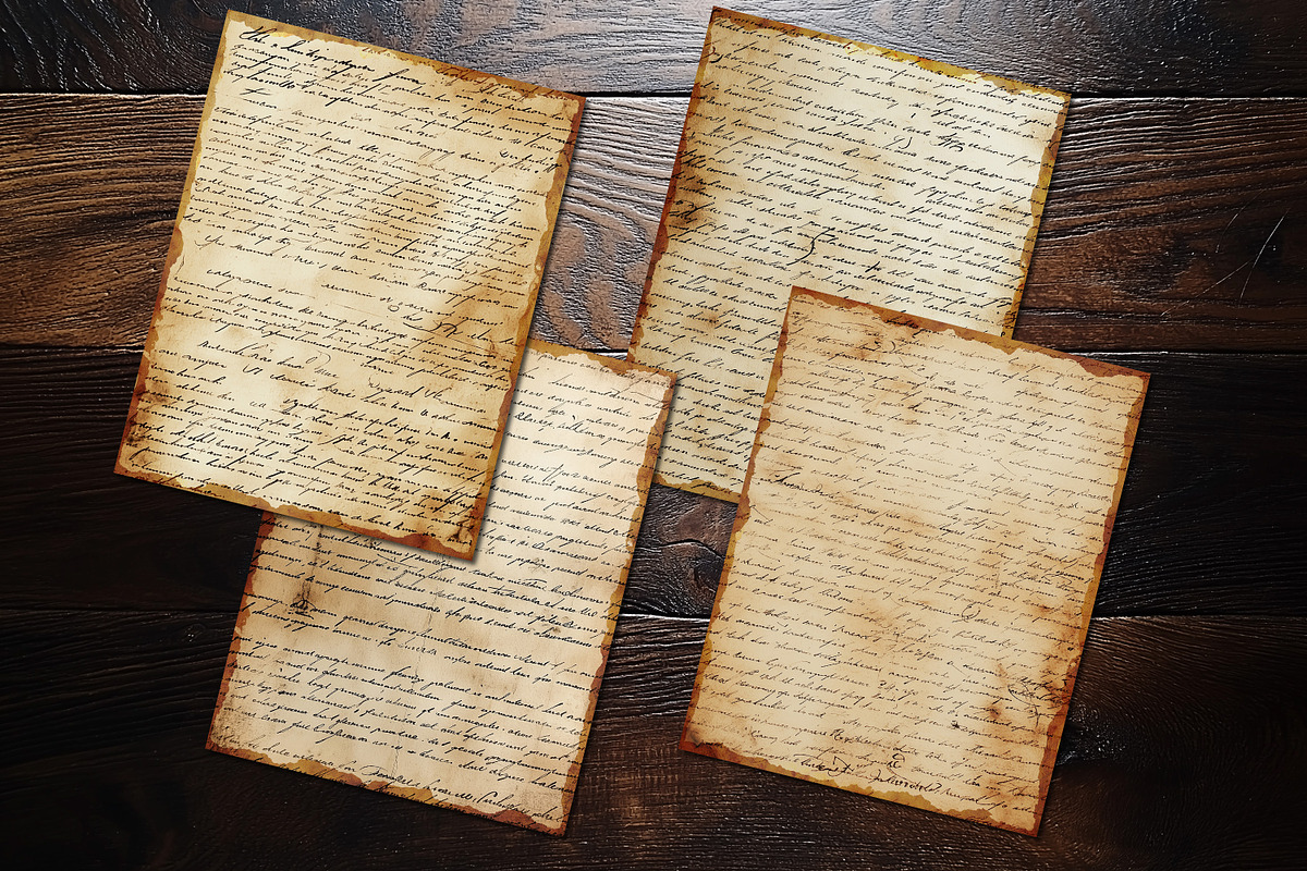 Antique Handwritten Letter Papers, a Background Graphic by V Design Creator