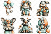 Whimsical Easter Bunny Clipart, an Illustration by Black Bird Studio (Thumbnail 4 of 5)