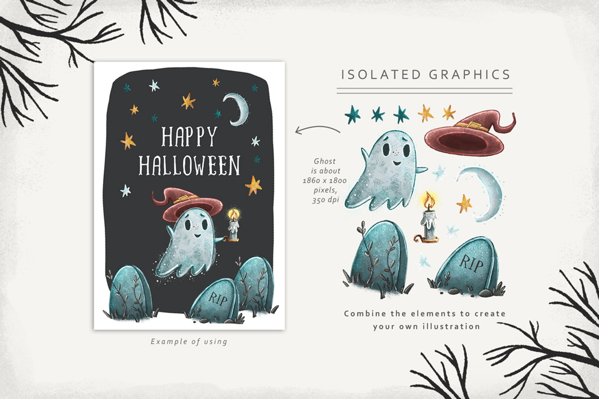 Spooky Night • Halloween set, a Decorative Illustration by Yeticrab (Photo 2 of 12)