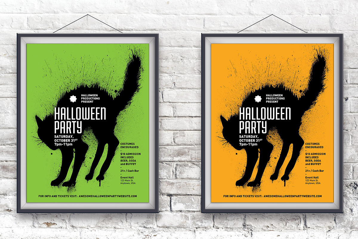 Halloween Poster Template of Black Cat
