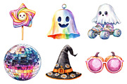 Watercolor Groovy Retro Halloween, an Illustration by Daily.Designs (Thumbnail 4 of 5)