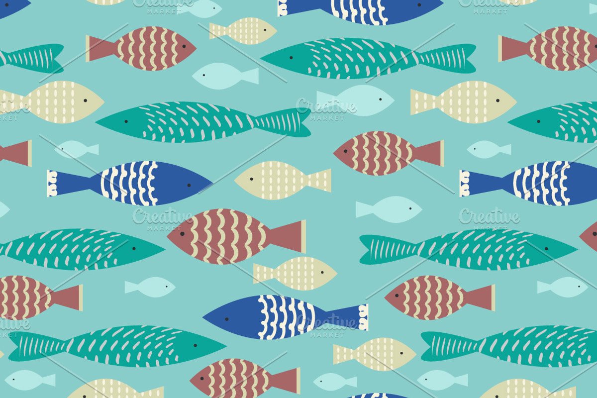 Marine patterns with fish preview 3