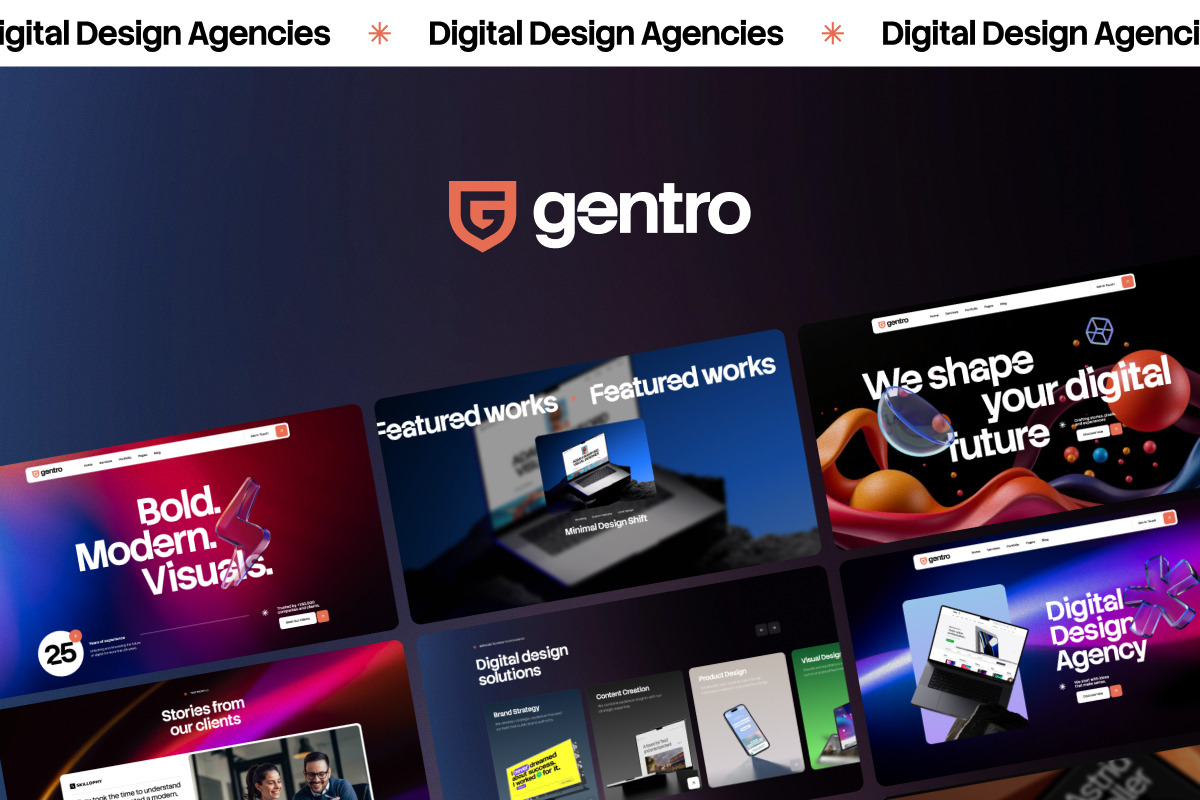 Gentro–Digital Design Agencies, a WordPress Template by Opal Wordpress Theme (Photo 1 of 5)