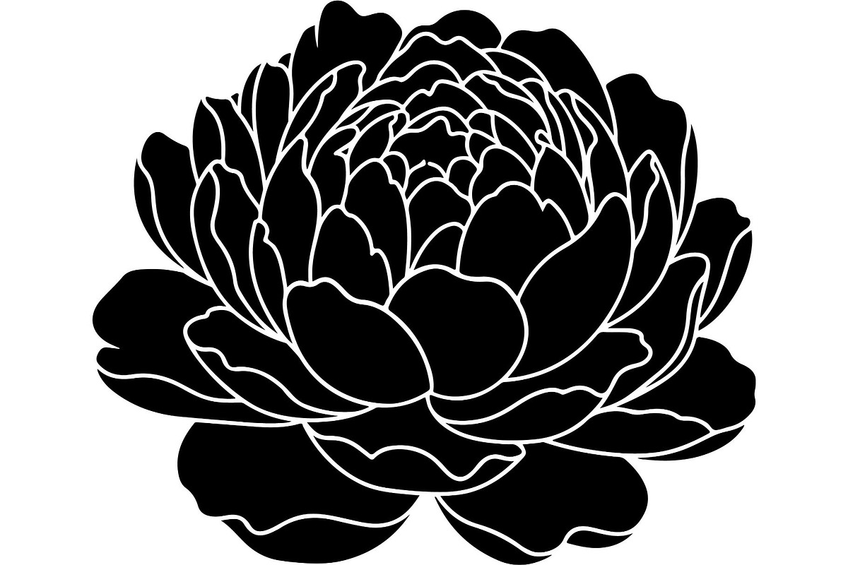 Peony Flower Silhouette, an Object Graphic by Designer_Momina (Photo 8 of 18)
