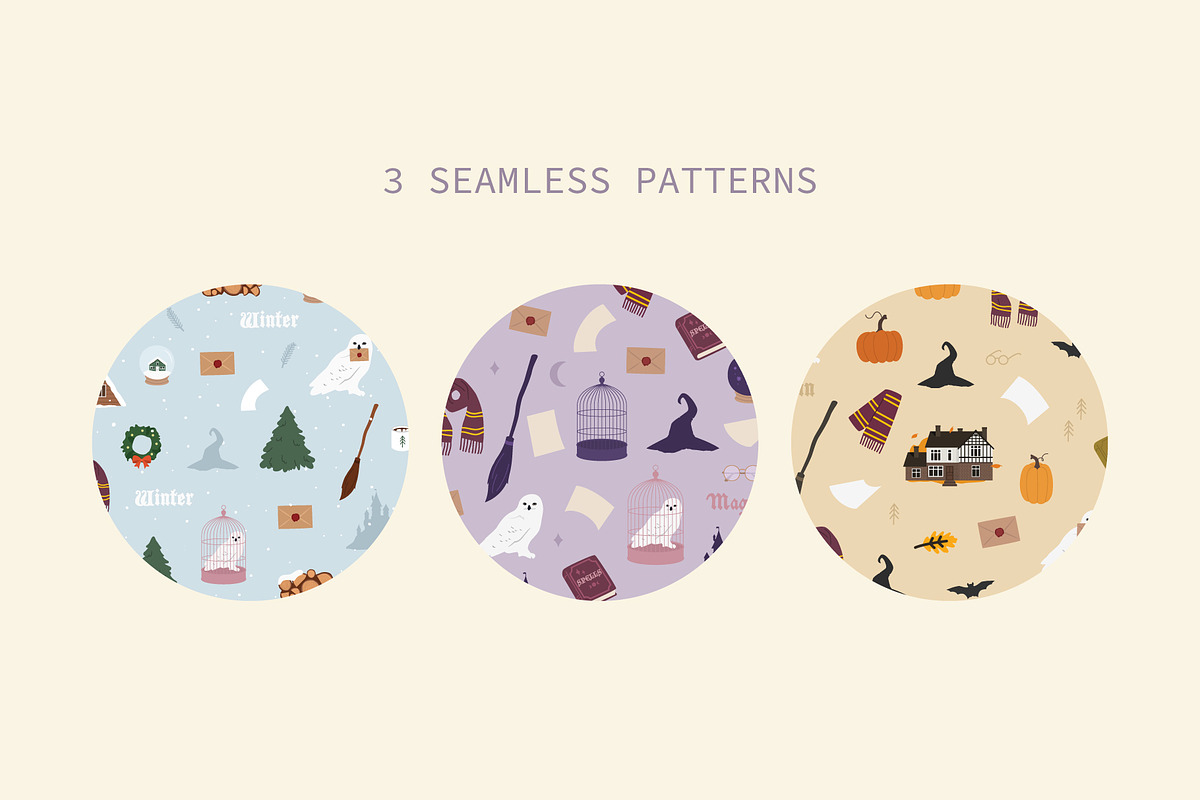 Magic - flat vector set, a Seasonal Illustration by yabluko_draws (Photo 5 of 8)