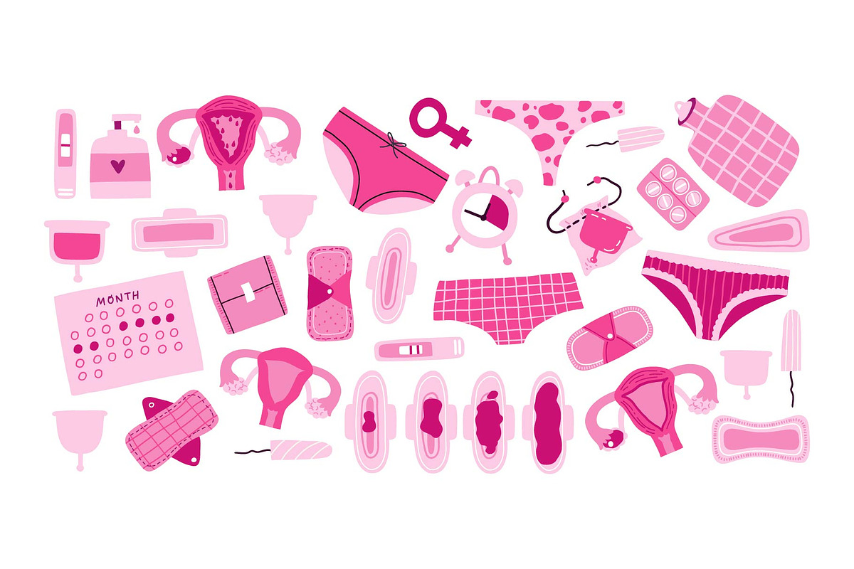 PERIOD: stickers, cliparts, patterns, a Healthcare Illustration by Elliko shop (Photo 3 of 9)