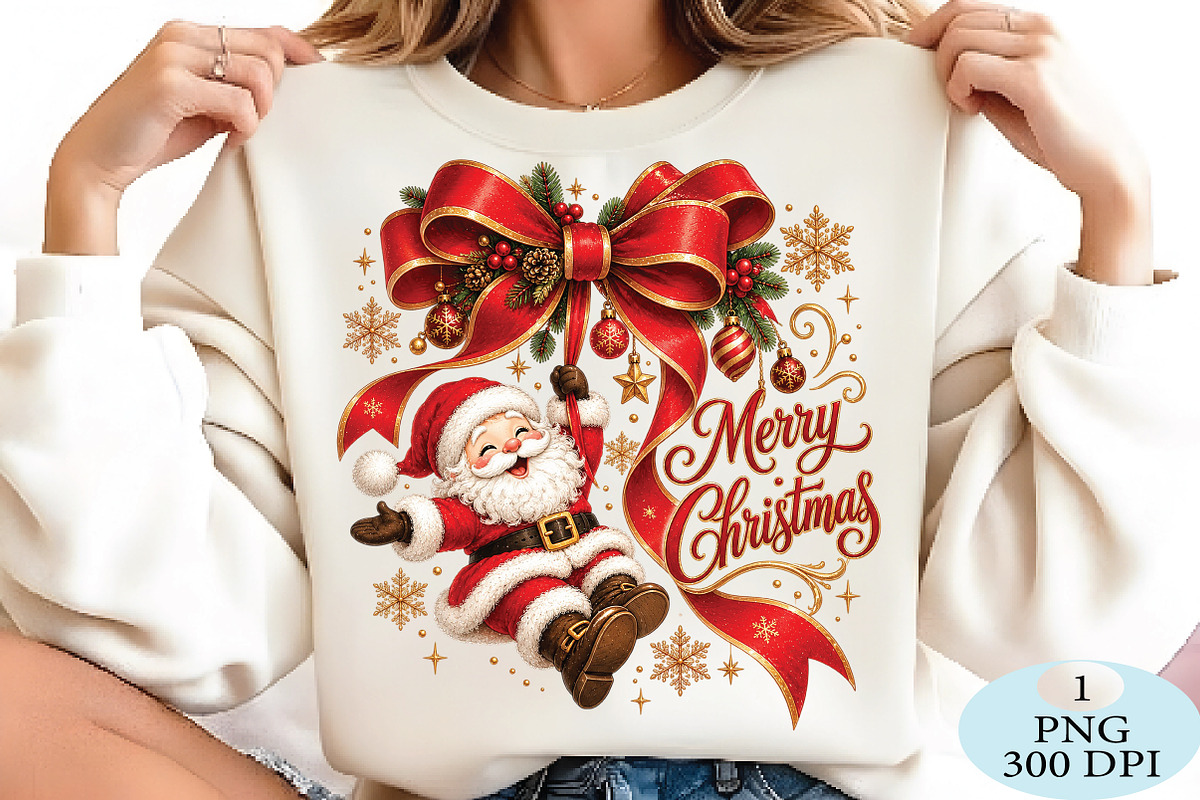 Merry Christmas Santa Bow PNG, a Seasonal Illustration by Daily.Designs (Photo 2 of 5)