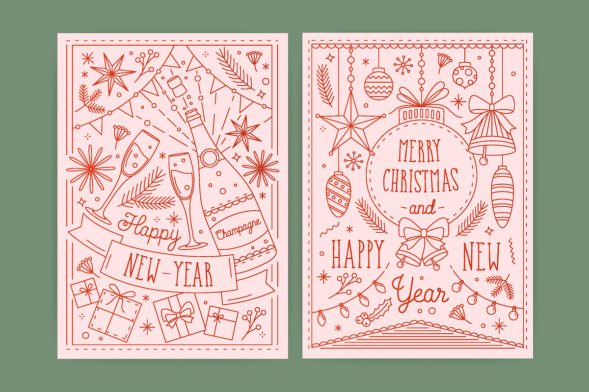 Christmas and New Year cards, a Card Template by Good Studio (Photo 4 of 8)