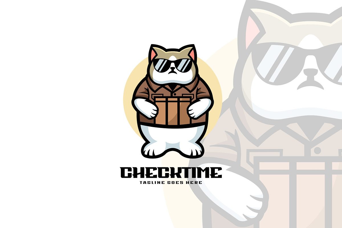 Check Time Mascot Cartoon Logo., a Branding & Logo Template by ModalTampang
