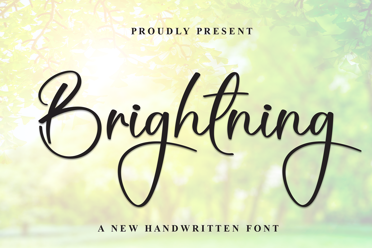 Brightning | Script Font, a Handwritten Font by Scratchones (Photo 1 of 8)