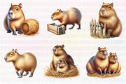 Watercolor Capybara clipart PNG, an Illustration by CreationArt (Thumbnail 3 of 5)