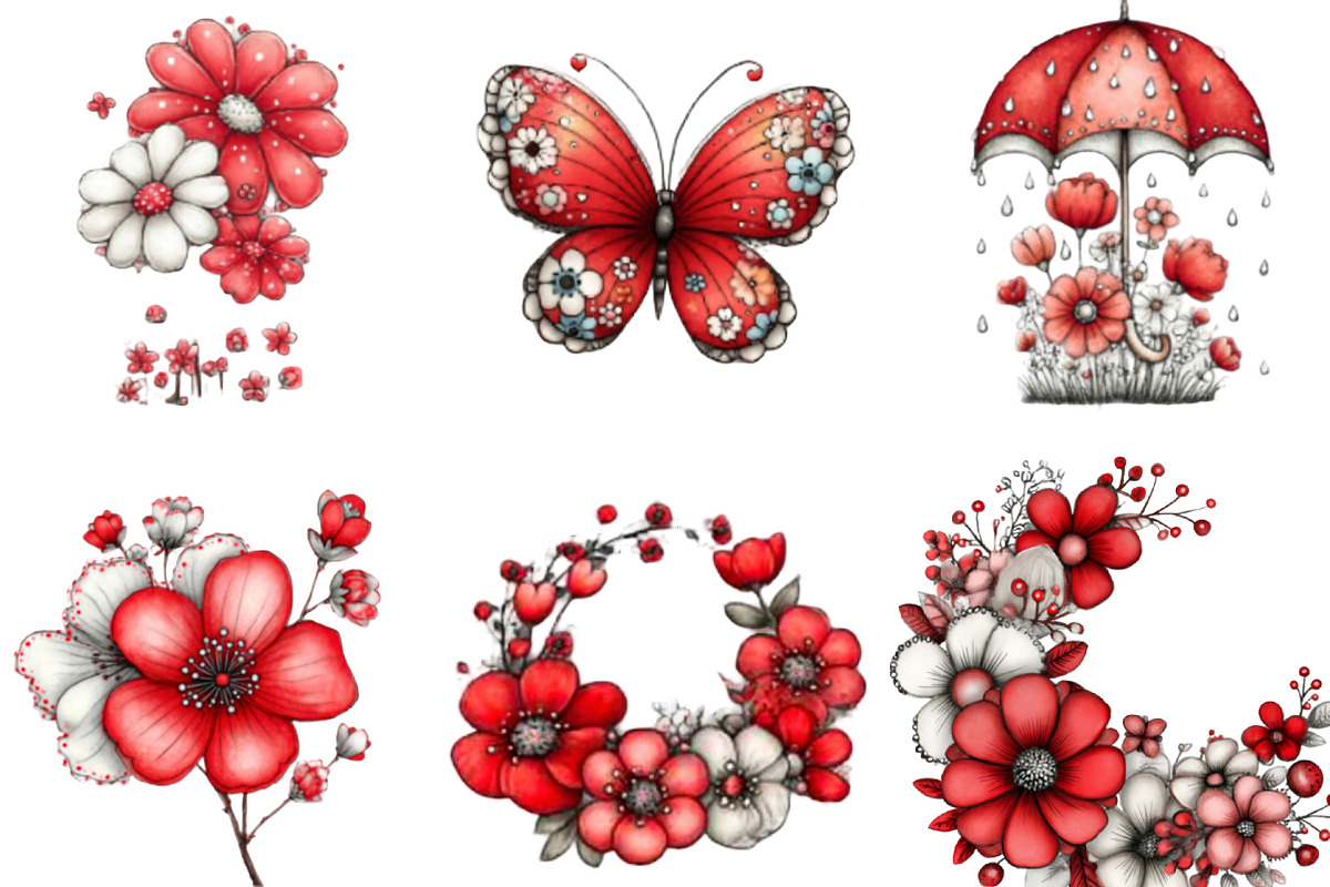 Whimsical Spring Clipart Bundle, an Illustration by Designking (Photo 5 of 5)