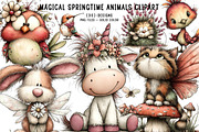 Magical springtime animals clipart, an Illustration by CreationArt (Thumbnail 1 of 6)