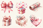 Watercolor Valentine Gift Clipart, an Illustration by DreamCafeArt (Thumbnail 3 of 6)