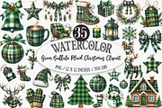 Green Buffalo Plaid Christmas Clipar, an Illustration by Designking (Thumbnail 1 of 5)