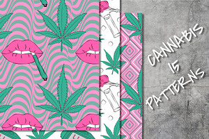 Vector cannabis set of patterns