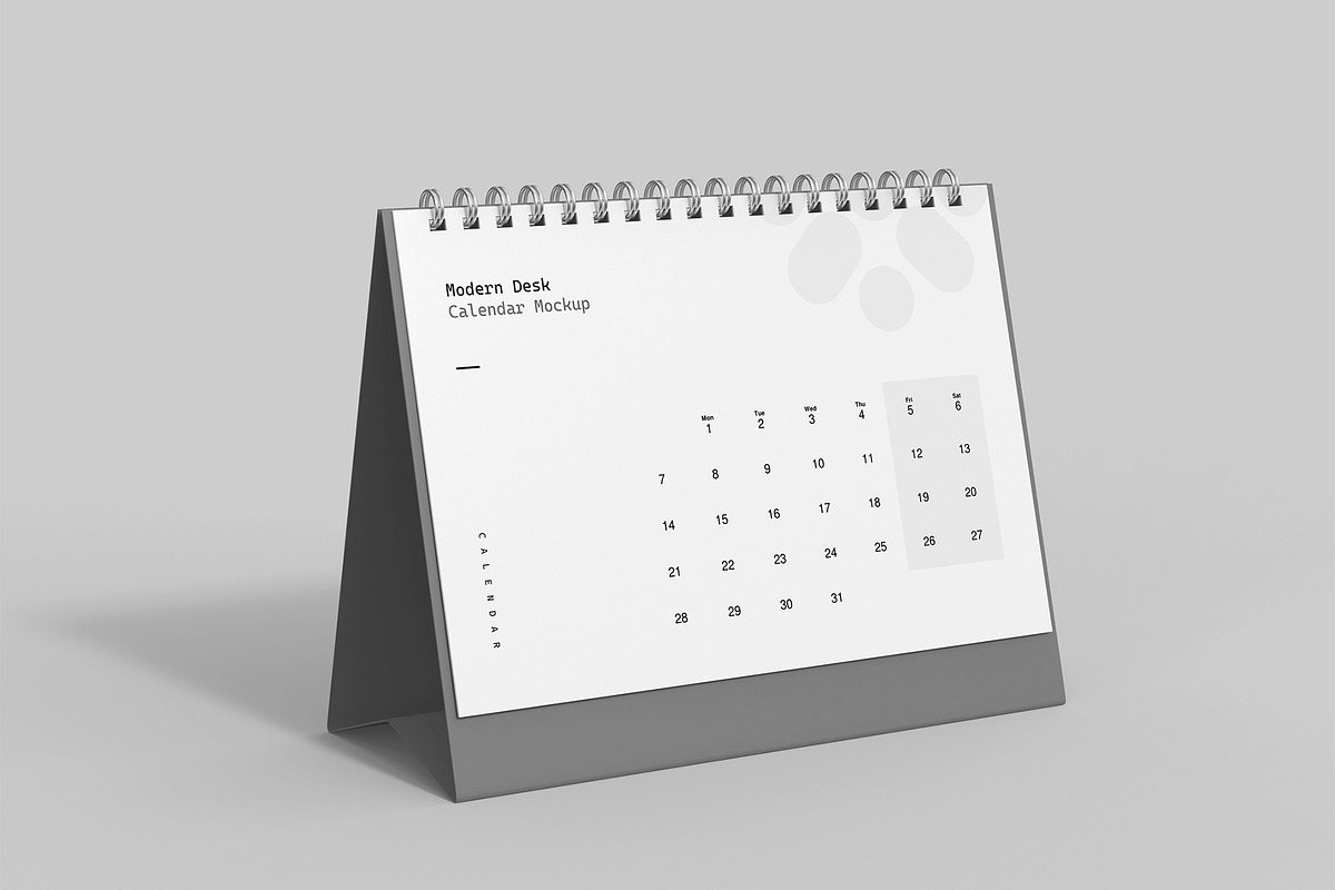 Modern Desk Calendar Mockup, a Product Mockup by graphypix (Photo 3 of 4)