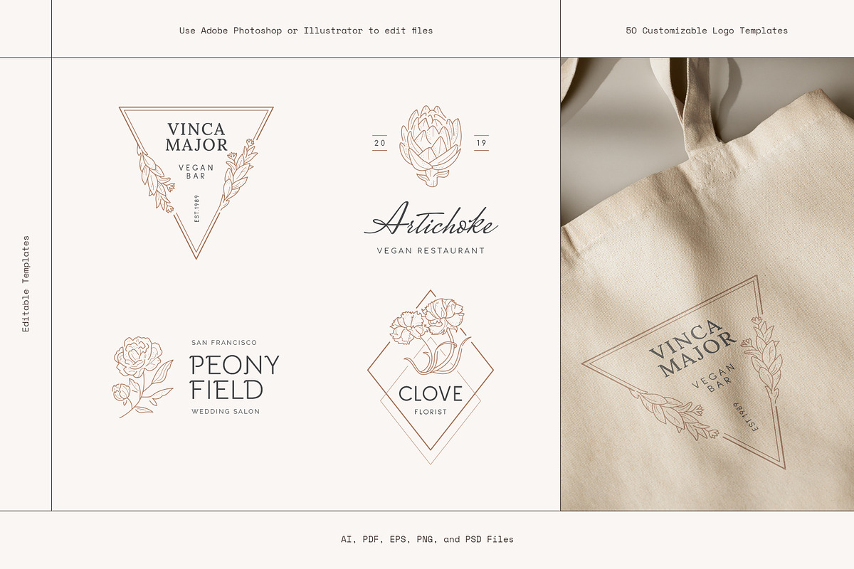 Floral Logo Bundle 50 Botanical Logo, a Branding & Logo Template by iStar Design (Photo 25 of 26)
