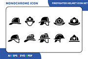 Firefighter Helmet Icon Set, a Solid Icon by Fontmine Studio (Thumbnail 1 of 3)