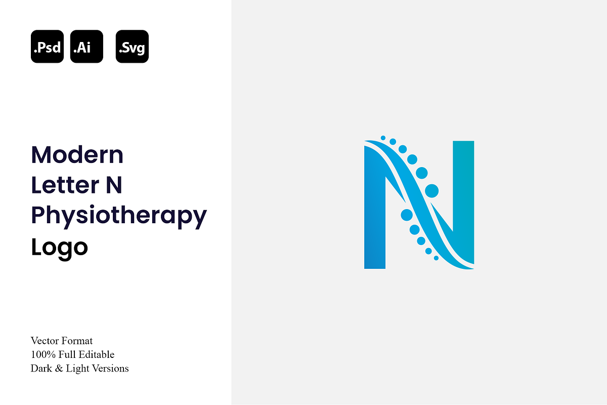 Modern Letter N Physiotherapy Logo, a Branding & Logo Template by Luxury Logos (Photo 1 of 4)