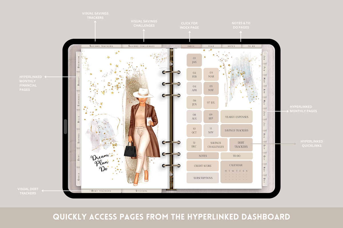 Beige Digital Planner Mega Bundle, a Templates & Theme by SunshineStudioBoutique (Photo 4 of 11)