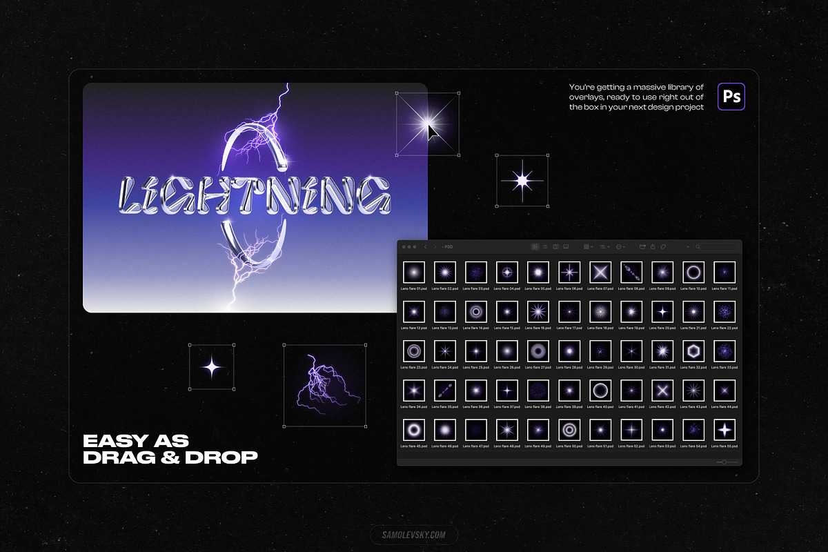 Lightning Bolts & Lens Flares Bundle, a Shape Add-On by Samolevsky (Photo 9 of 16)