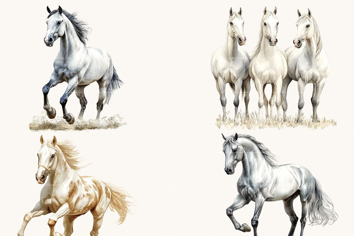 Watercolor Horses Clipart Bundle, an Animal Illustration by Design Scotch (Photo 5 of 8)