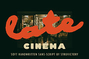 Late Cinema Soft Handwritten Script, a Script Font by Struvictory.art (Thumbnail 1 of 9)