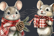 Christmas Mouse Clipart 29 PNG, a Seasonal Illustration by EleSArtDesign (Thumbnail 4 of 4)