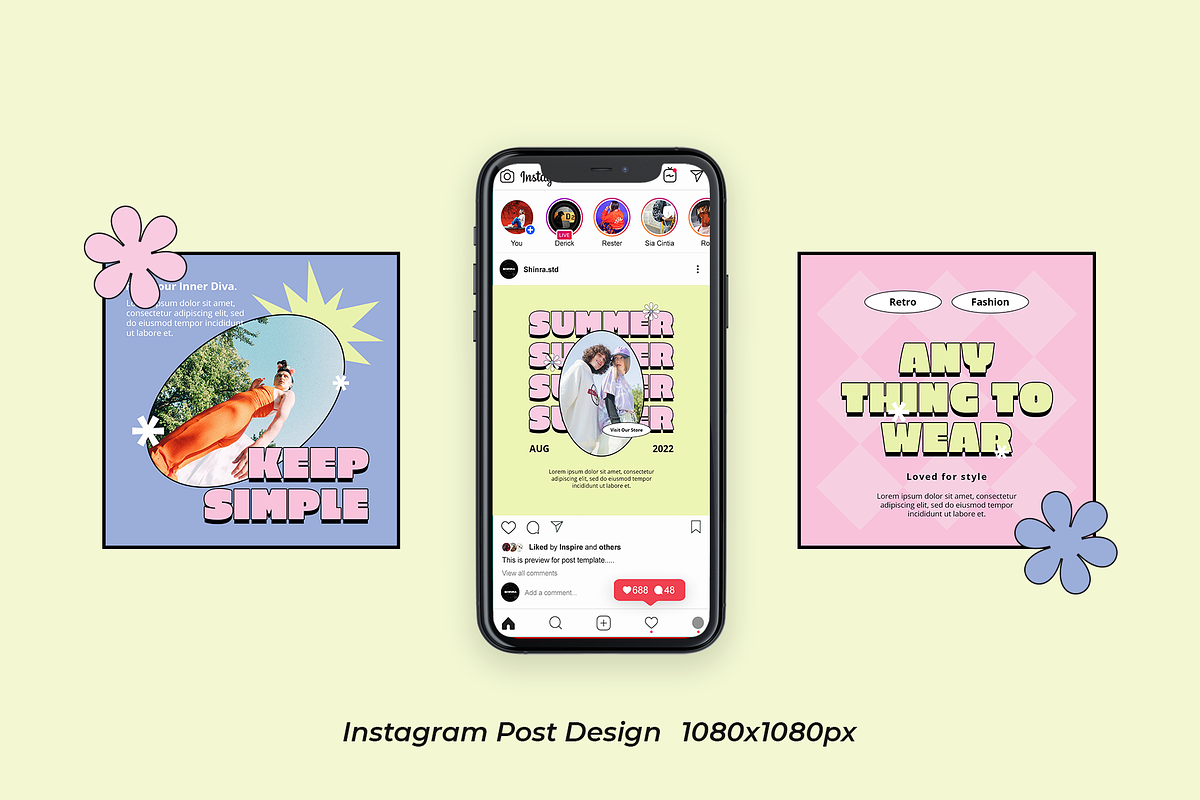 Uplane Retro Instagram Template, a Social Media Template by Shinra Labs (Photo 3 of 6)