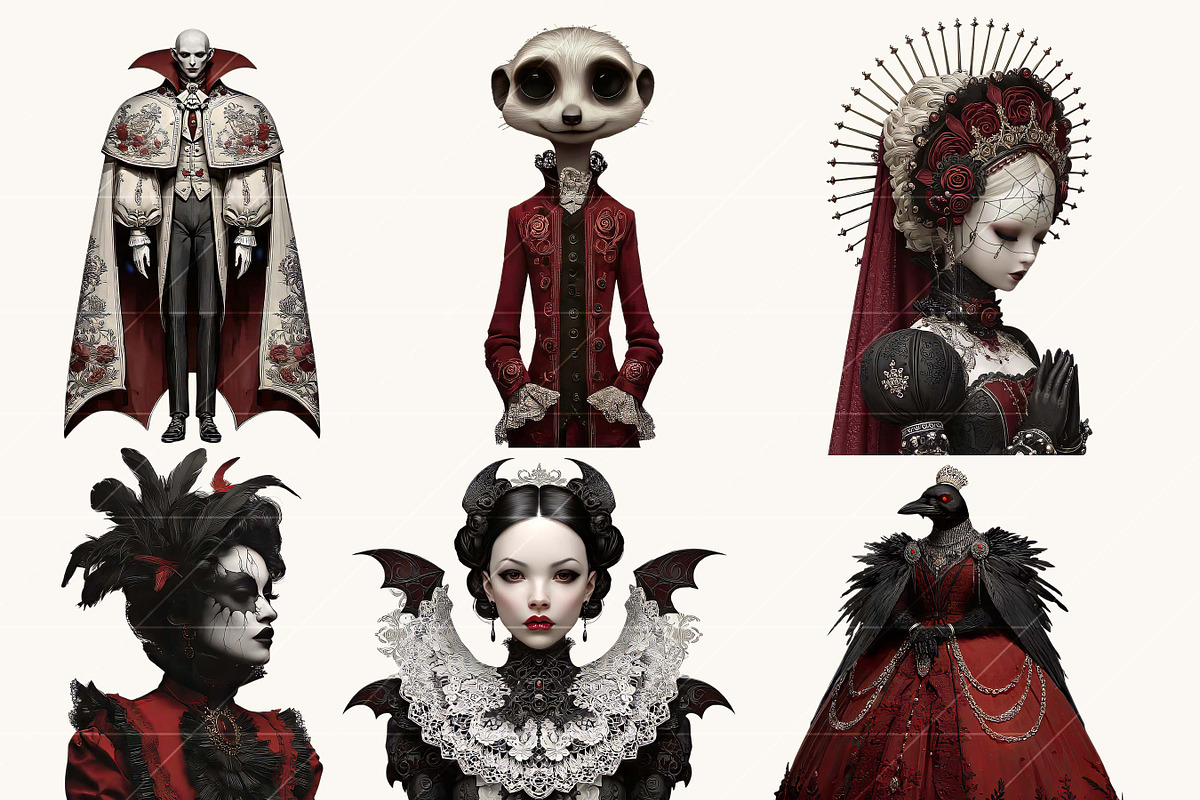 Quirky Gothic Halloween Clipart, an Object Illustration by BusyDaydesign