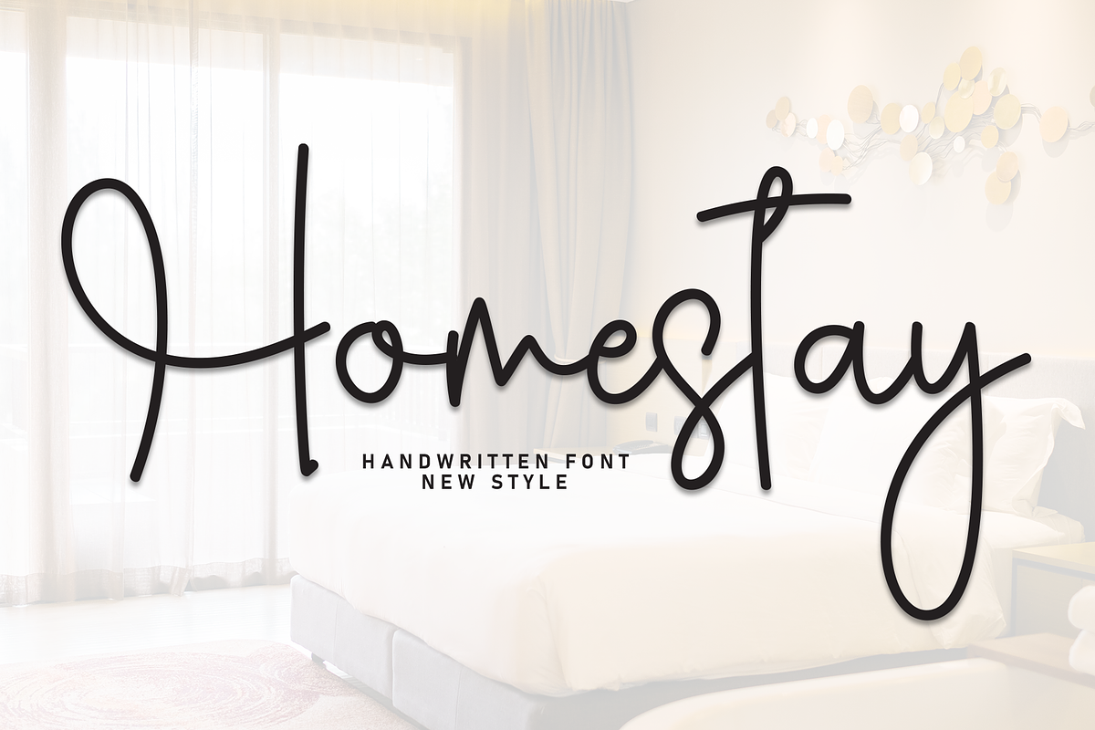 Homestay | Script Font, a Handwritten Font by Scratchones (Photo 1 of 8)