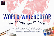 World Watercolor PS Brush Pack, a Brush Add-On by Fernwel Creative (Thumbnail 1 of 6)