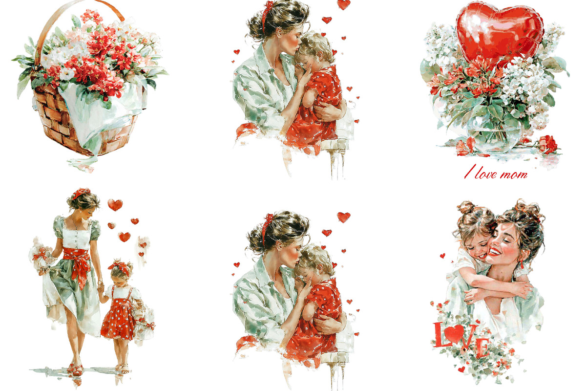 I Love You Mom – Mother's Day, an Illustration by Designking (Photo 4 of 5)