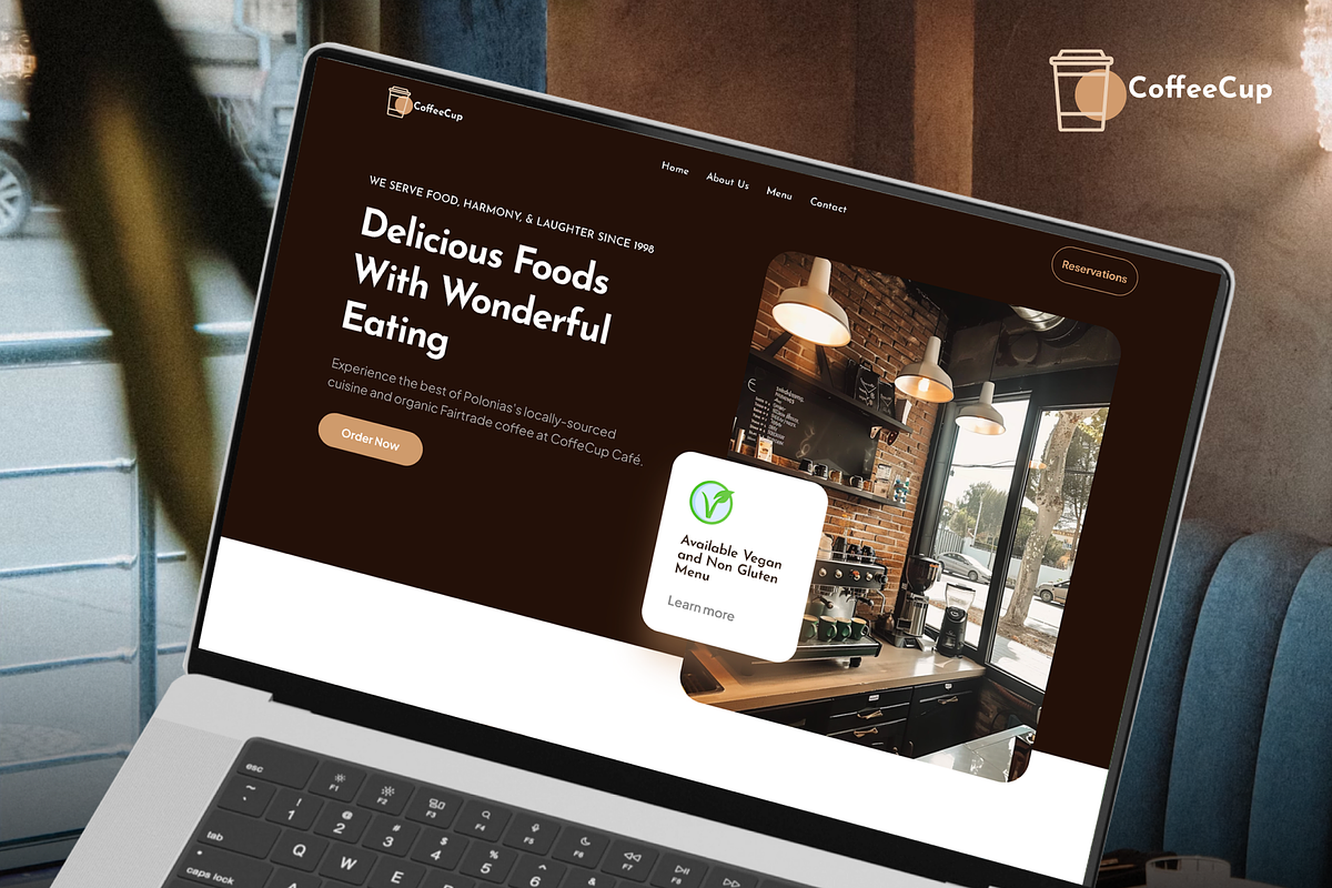 Coffee Cup - Cafe Framer Template, a Landing Page Template by Basa Creative (Photo 5 of 6)