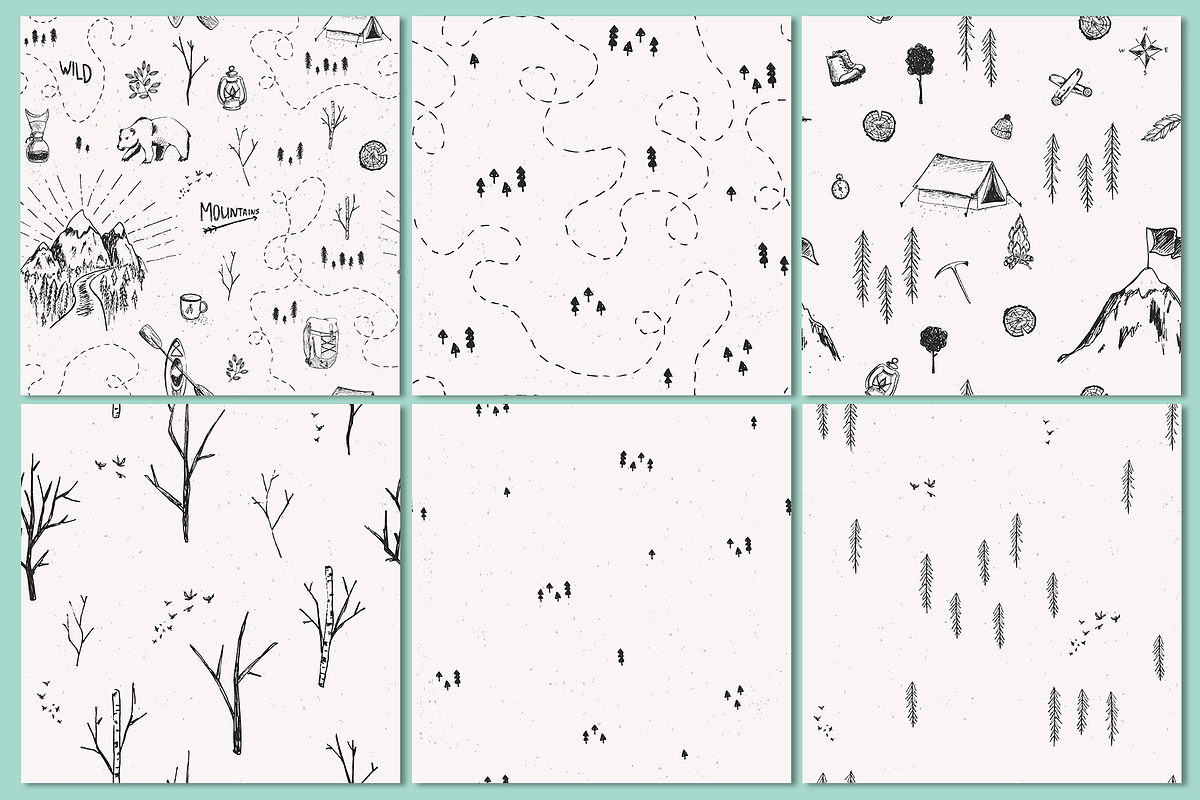 Big Adventure | Sketched Set, a Pattern Graphic by Julia Shvets (Photo 3 of 7)