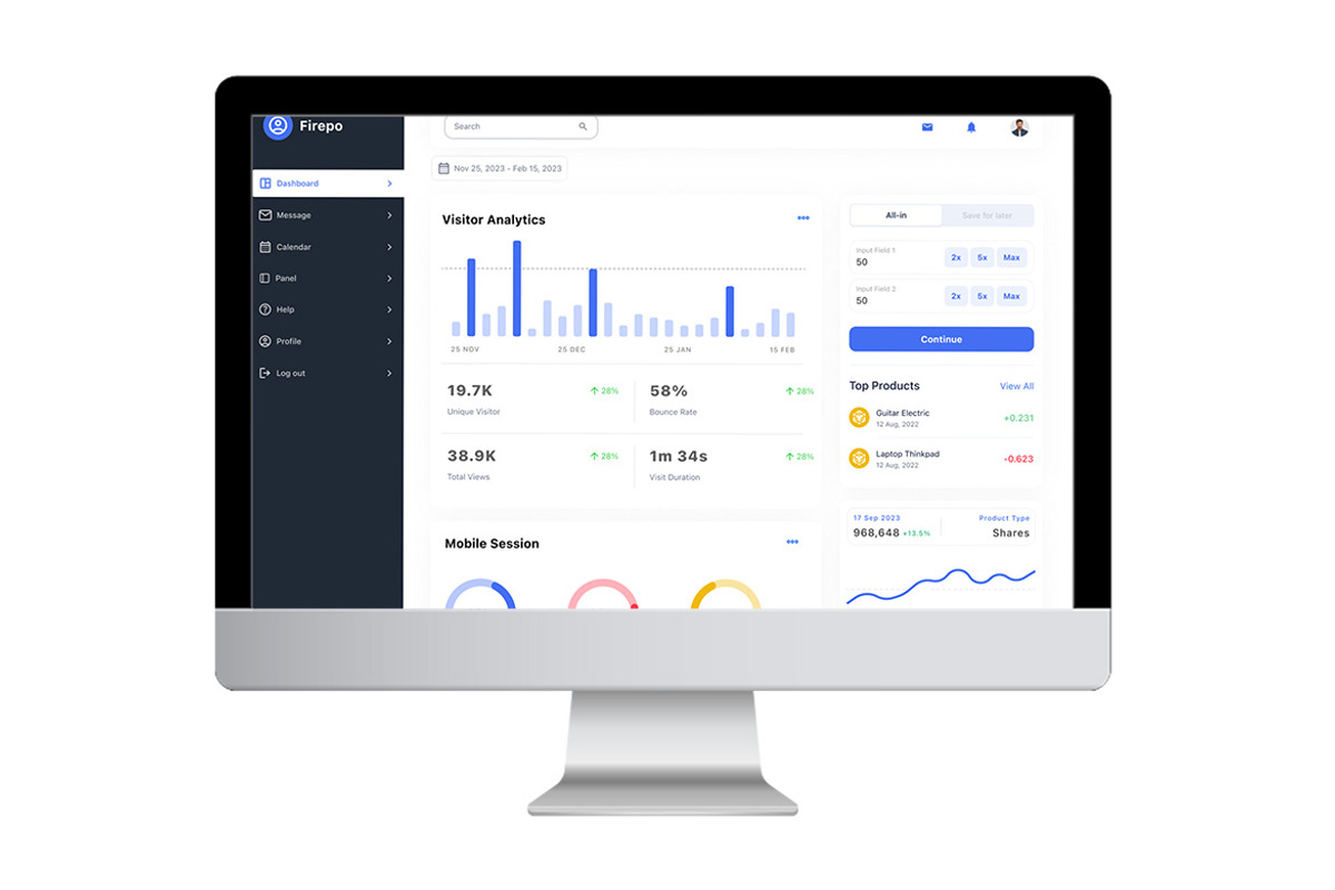 Firepo - Analytics Dashboard UI Kits, an UI Kit Template by ENATIVE (Photo 4 of 5)