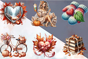 Hand-drawn Coquette Autumn Clipart, an Illustration by SVGArt (Thumbnail 3 of 8)