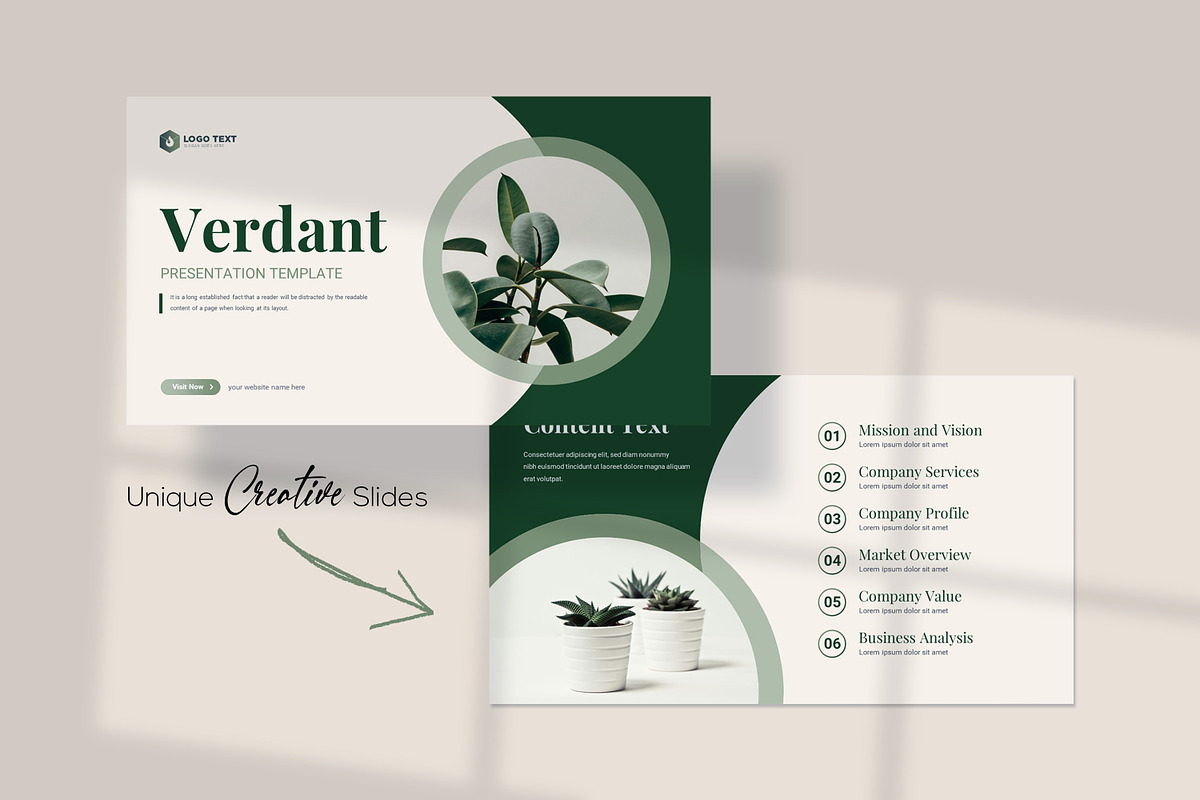 Verdant PowerPoint Presentation, a Presentation Template by zahidhossainalif (Photo 2 of 15)