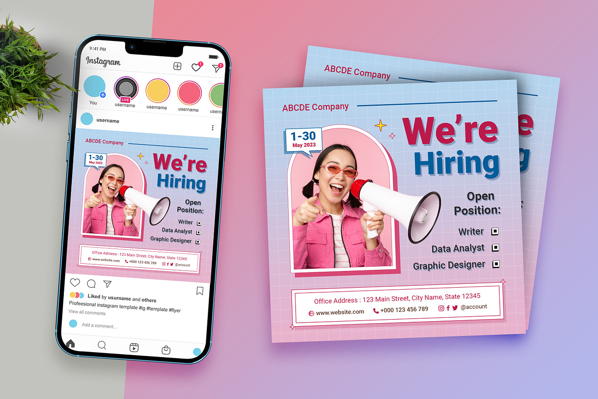 We're Hiring Social Media Template, a Social Media Template by Boostock