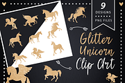 Gold Unicorn Clip art, a Graphic by ConfettiBears (Thumbnail 1 of 5)