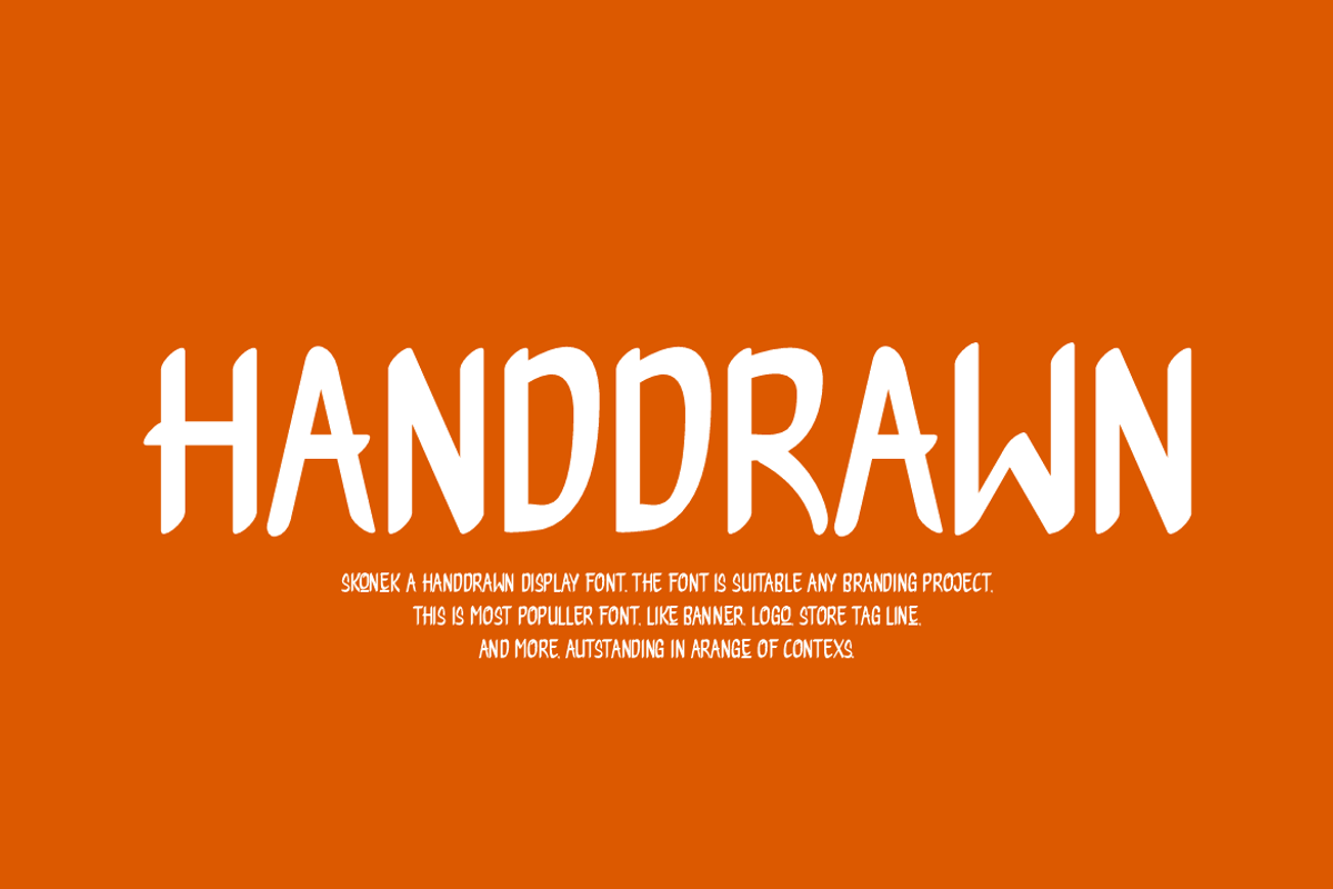 Skonek - Handdrawn Bold Font, a Handwritten Font by QR Design Studio (Photo 2 of 11)