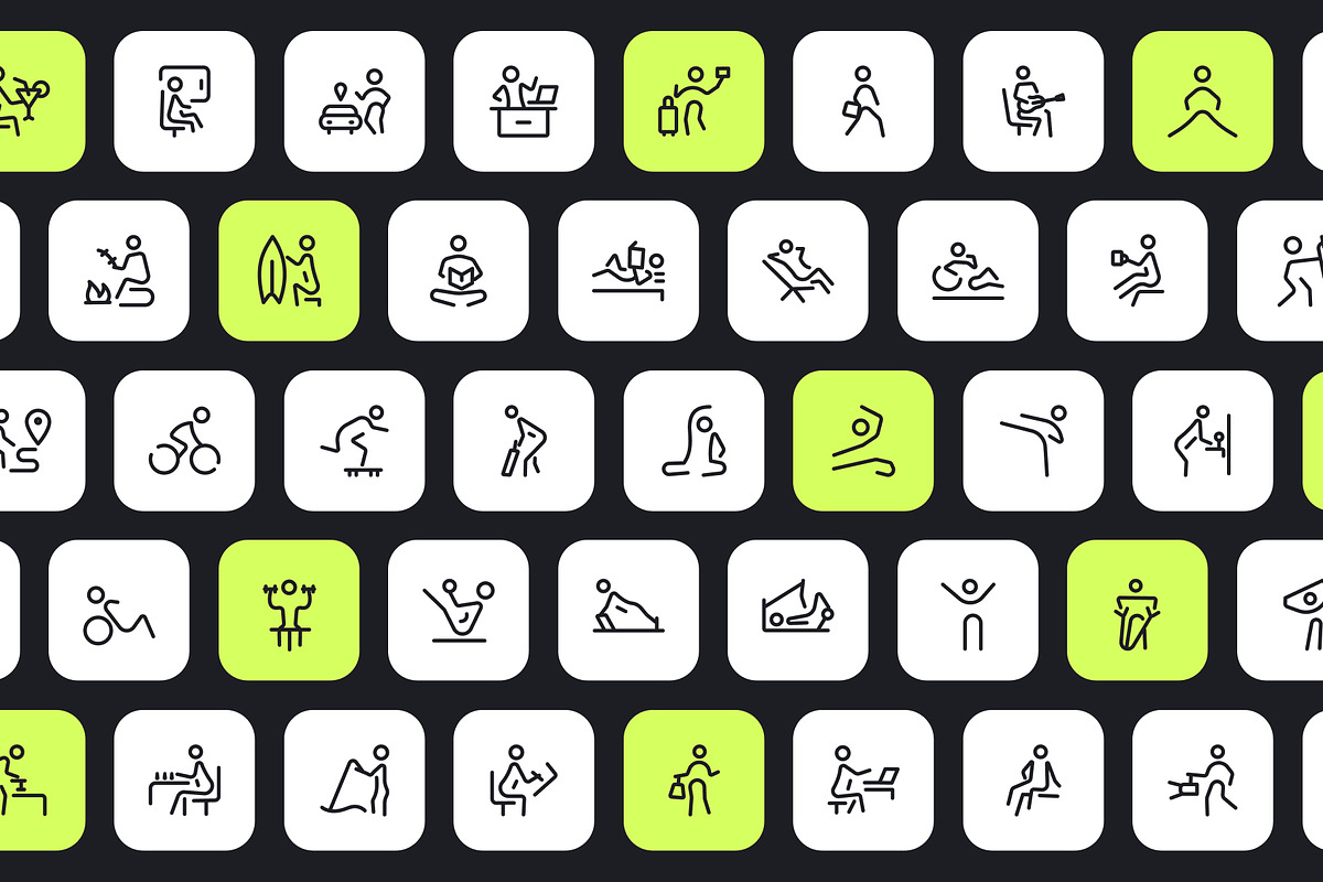Animated Fitness Icons, an Outline Icon by Prosymbols (Photo 3 of 4)