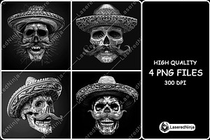 Skull Sombrero Hat Mustache Gothic, a Background Graphic by LaseredNinja