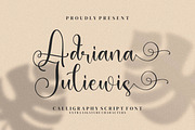 Adriana Juliewis, a Script Font by Integritype Studio (Thumbnail 1 of 14)