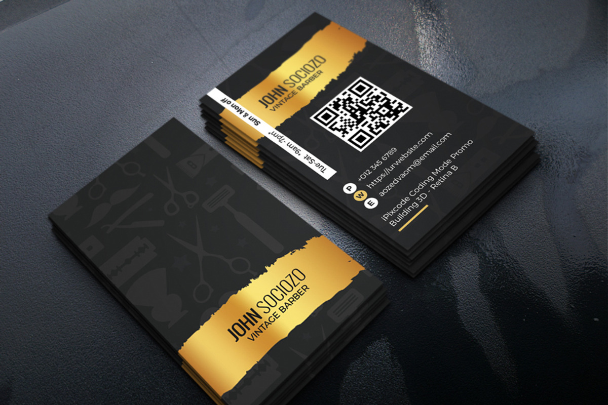 Barber Business Card, a Business Card Template by xnorpix (Photo 2 of 2)