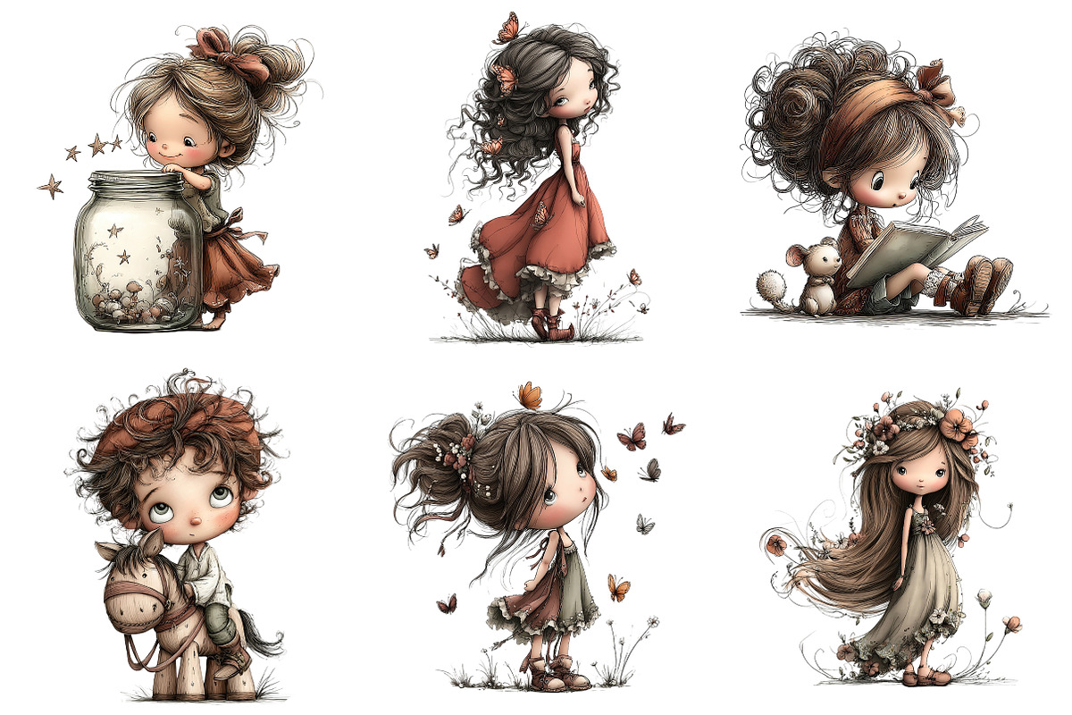 Whimsical Storybook Children Clipart, an Illustration by Craft Nest (Photo 5 of 5)