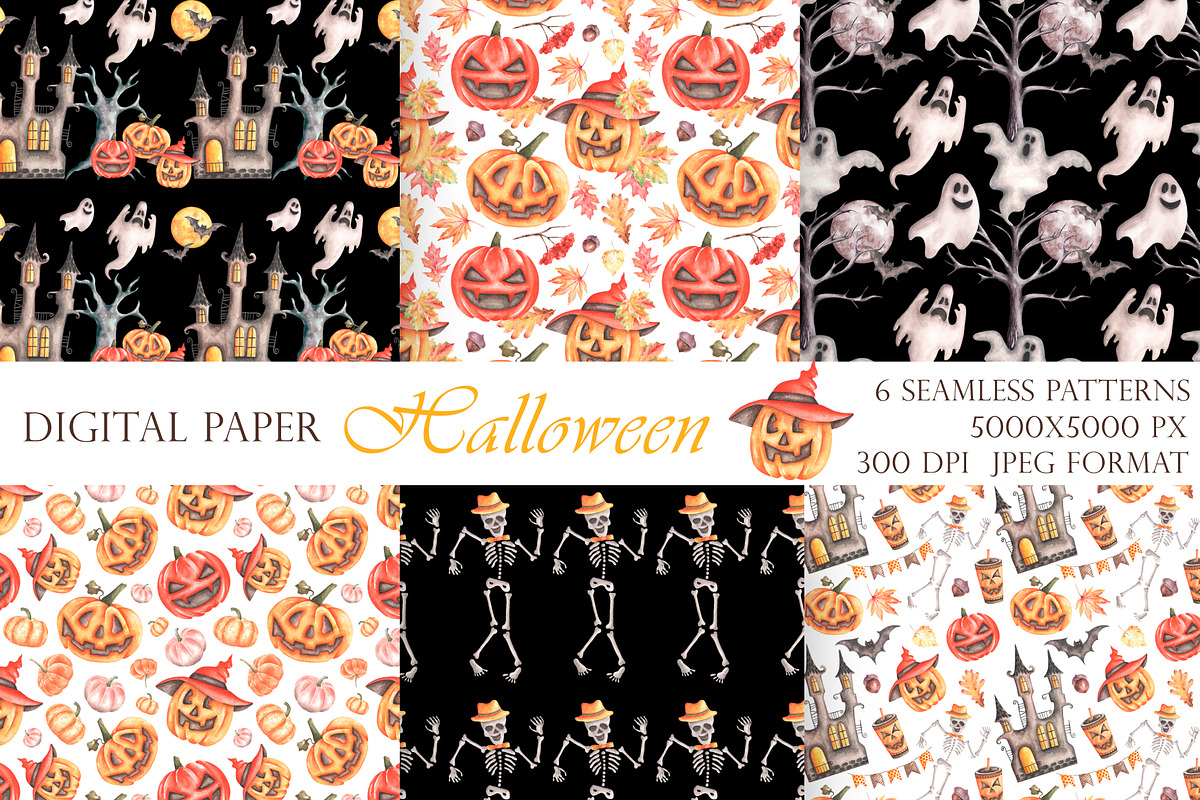 Halloween watercolor set. Fall., a Seasonal Illustration by SabinaWatercolorArt (Photo 3 of 14)